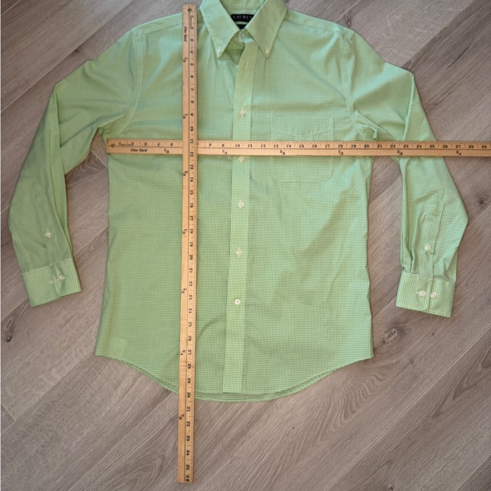 Lauren Ralph Lauren Black Label Green Gingham Check Button Down Shirt